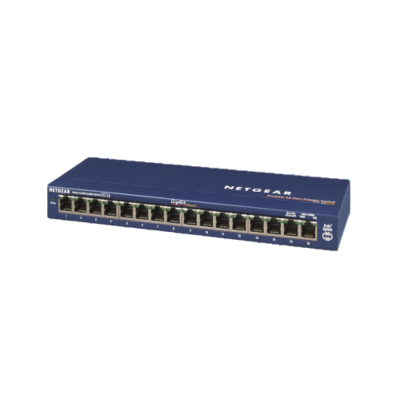 NetGear - 16-Port 10/100/1000 Mbps Gigabit Unmanaged Switch - Blue