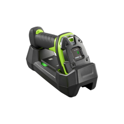 Zebra, DS3678, Extended Range 1D/2D Imager, Cordless, FIPS, USB Kit, Includes 7 Foot USB Cable, Cradle, Power, and Line Cord, Vibration Motor, Industrial Green
