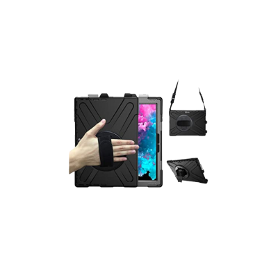BRAECN Surface Pro, Pro LTE Case, Shockproof Protective Case With Rotating Hand Grip/Kickstand, Pen Holder & Shoulder Strap, Type Cover Keyboard Not Compatible-BLACK