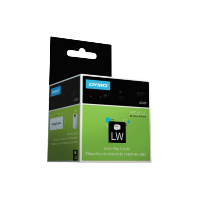 Dymo, Direct Thermal Video Top Label, 1 4/5" X 3 1/10", White