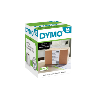 Dymo, Consumables, Direct Thermal Paper Shipping Labels, 4"X 6", 220 Labels/Roll