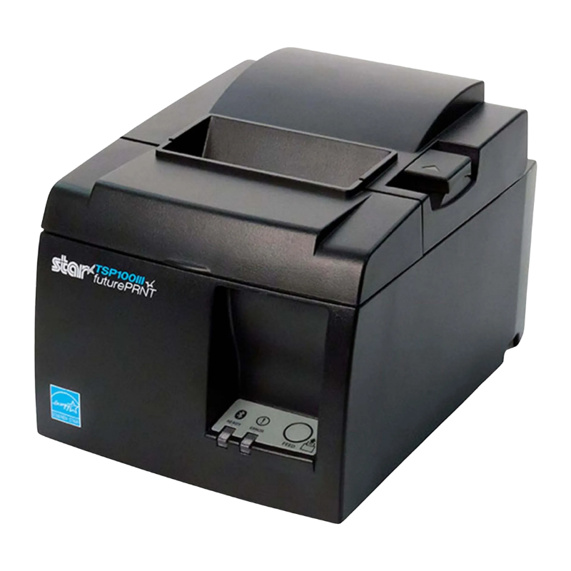 Star Micronics Thermal Printer, TSP143IIIBI2 Gy Us, TSP100III, Thermal, Cutter, Bluetooth Ios, Android And Windows, Gray, Int Ps