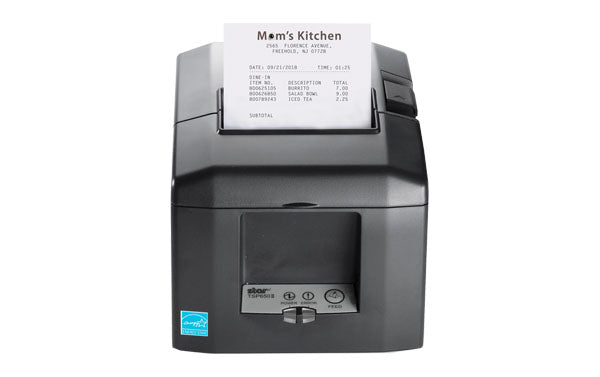 TSP654IISK, Thermal Printer for Sticky Paper, Ethernet, Gray, Ext PS Included