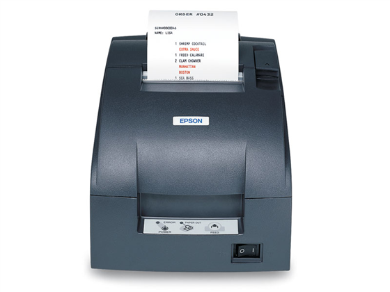 Epson, TM-U220B, Dot Matrix Receipt Printer, Ethernet (E04), Epson Dark Gray, Autocutter, Adapter C Power Supply Included