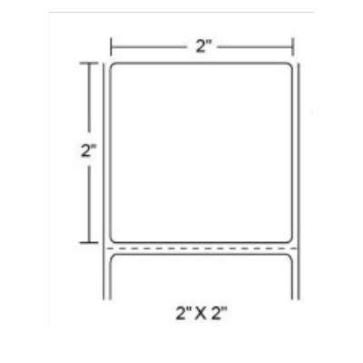 Thermamark, Consumables, Custom, NC/NR, DT, White Paper Label, 2x2 DT, Perf, Removable, 1" Core, 3.35 Od, 615/RL, 8/CS, Priced Per Roll, Call For Quote