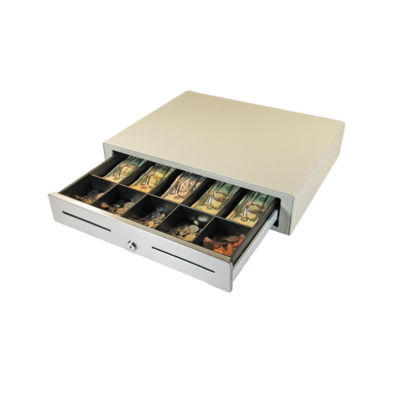 APG, Vasario, Cash Drawer, 16x16, White, 5 Bill x 5 Coin, Cable Not Included