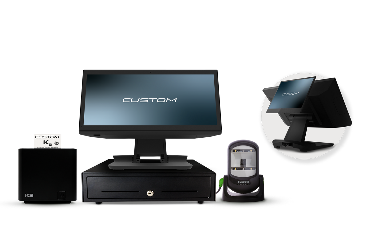 Dry Cleaner Bundle: All in one PC, Thermal Receipt Printer, Scanner, Tag Printer, Cash Drawer