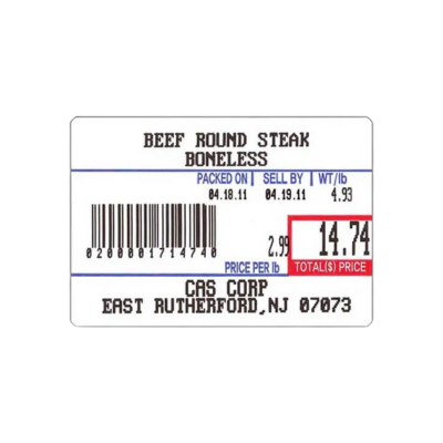 CAS, LST-8010 Scale Labels, UPC, 58MM x 40MM
