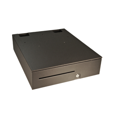 APG, Series 100, Heavy Duty Cash Drawer, Multipro 24V, BLACK, 16X19.5, Adjustable Dual Media Slots, Fixed 5x5 Till, Requires Cable