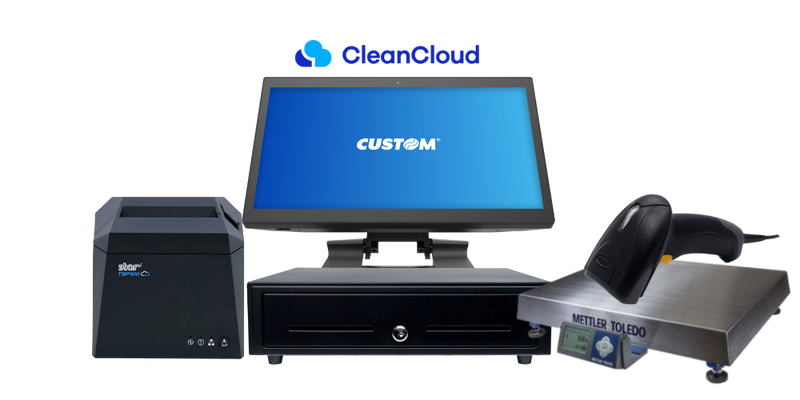 Laundromat Bundle: All in one PC, Thermal Receipt Printer, Barcode Scanner, Cash Drawer, Scale