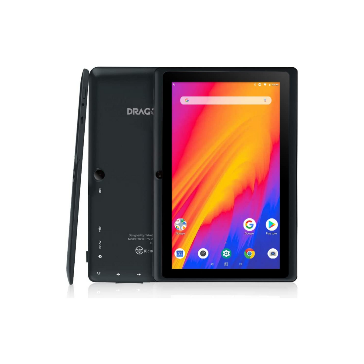 Dragon Touch 7 inch Tablet, Android 9.0 Pie, Quad-Core Processor, 2GB RAM 16GB Storage, 7 inch IPS HD Display, Dual Camera, WiFi Only, Black