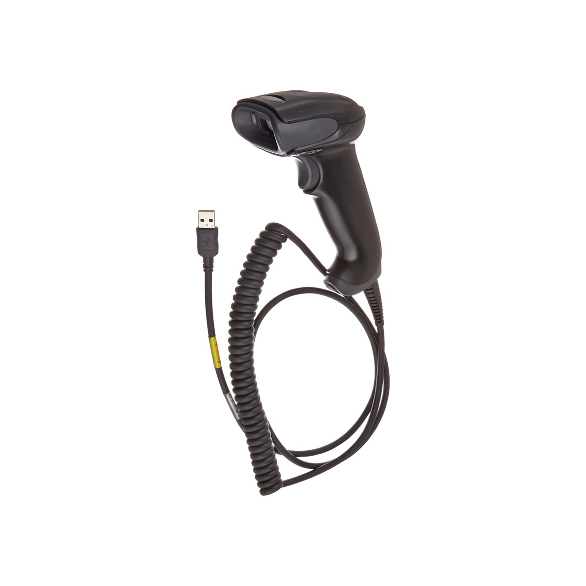 Honeywell, 1250G, USB Kit, 1D, Black Scanner (1250G-2), No Presentation Stand, USB Type A 3M Coiled Cable (Cbl-500-300-C00) and Documentation