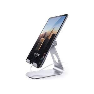 Lamicall Adjustable Tablet Stand: Desktop Stand Holder Dock Compatible with Tablet Such as iPad Pro 9.7, 10.5, 12.9 Air Mini 4 3 2, Kindle, Nexus, Tab, E-Reader (4-13") - Silver