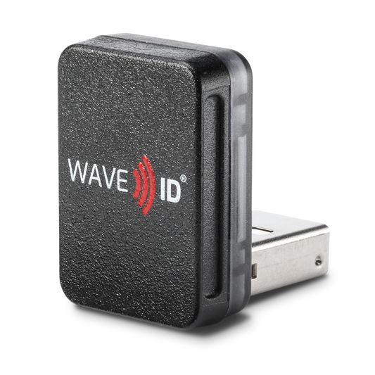 RFIDEAS, WAVE ID NANO 82 SERIES 13.56 MHZ CSN BLACK VERTICAL USB NANO
