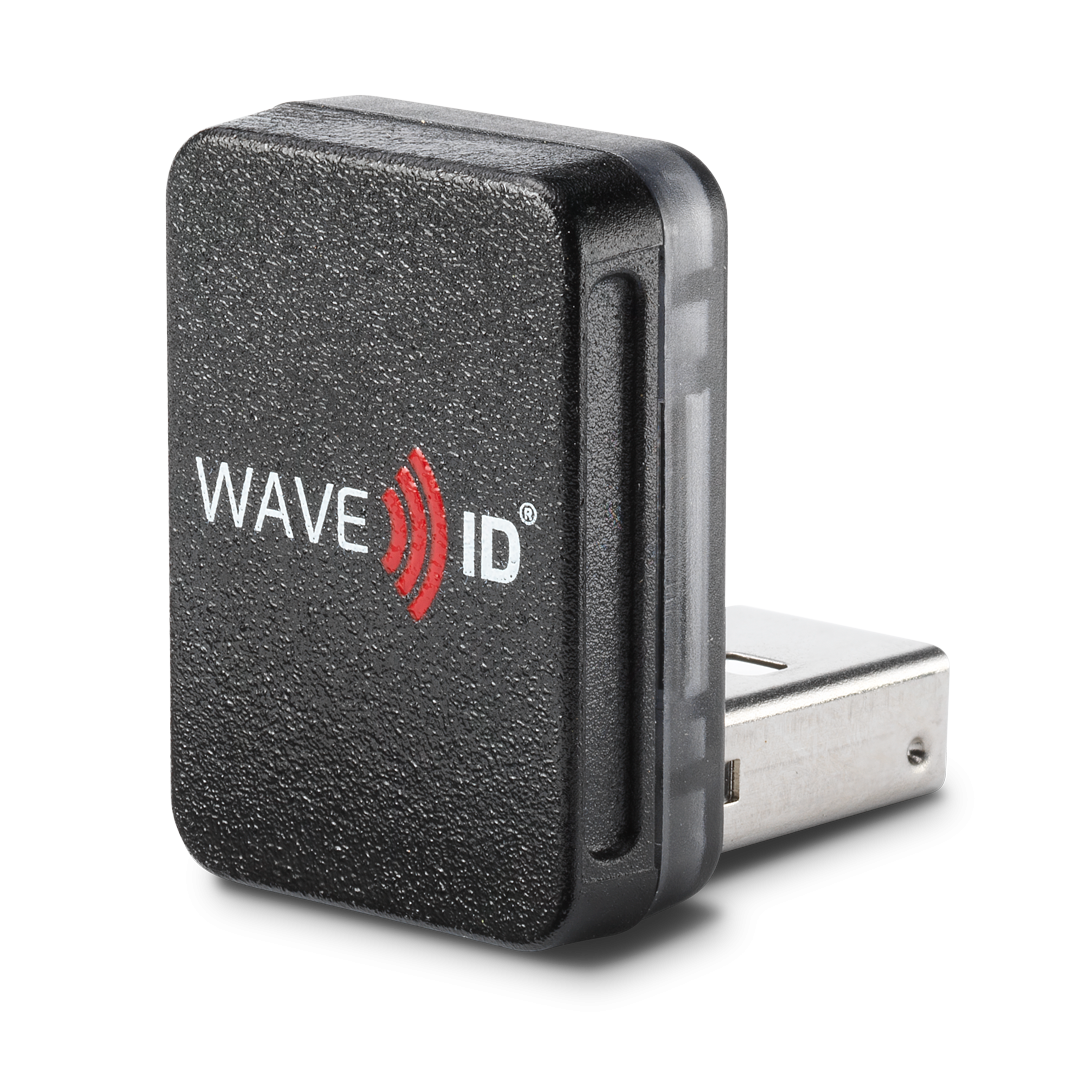 RFIDEAS, WAVE ID NANO 82 SERIES 13.56 MHZ CSN BLACK VERTICAL USB NANO